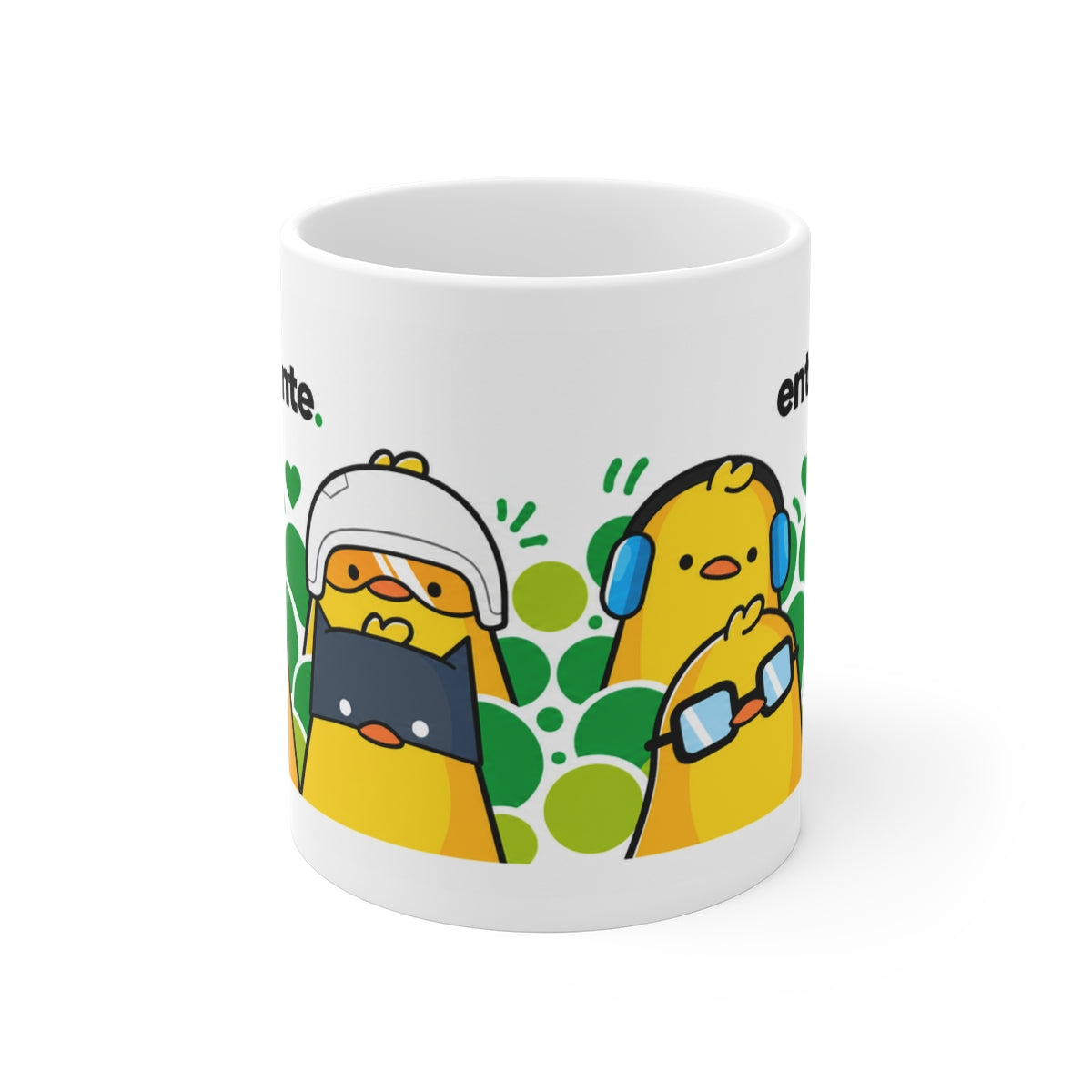 Ente Duckies Mug front view on white
