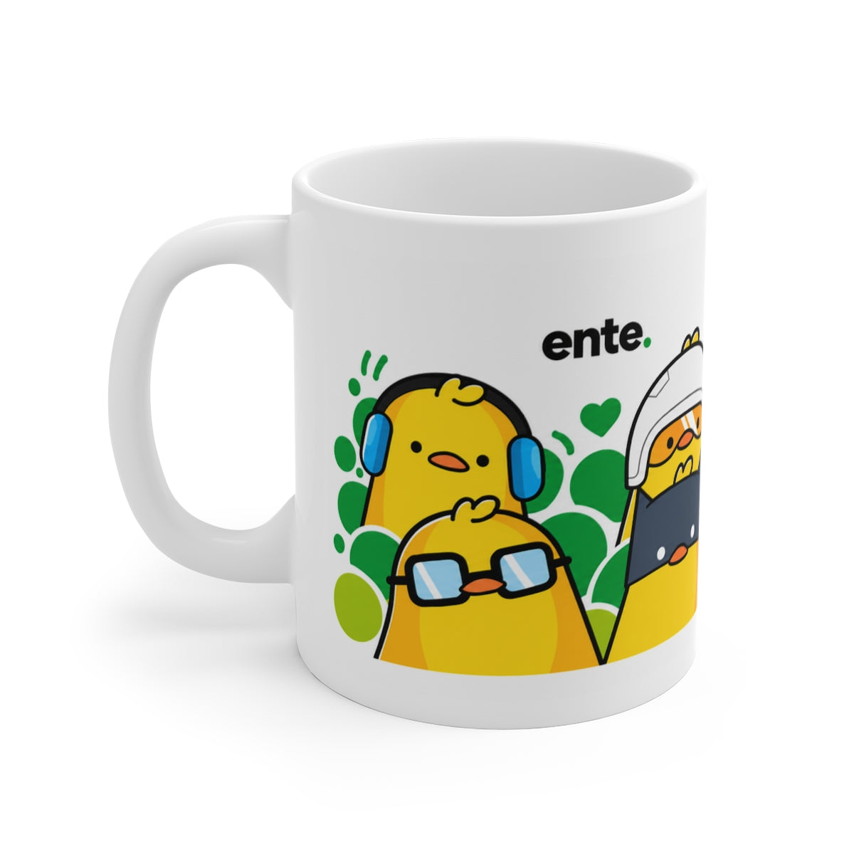 Ente Duckies Mug left view on white